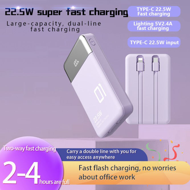L1 Dual Cabled 22.5W 10000mAh Power Bank Fast Charging Phone Battery Pack L1 Dual Cabled 22.5W 10000mAh Power Bank Fast Charging Phone Battery Pack